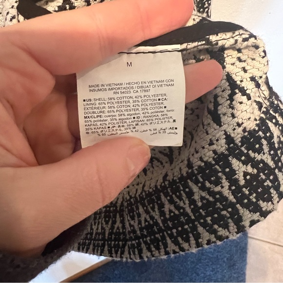 Old Navy Jacquard Open Front Jacket Size Medium Cream and Black Patterned - Picture 8 of 10